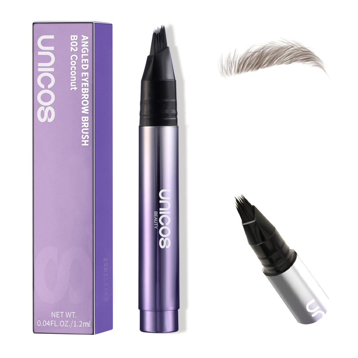 Unicos Eyebrow Pen packaging with sleek design, ideal for gifting