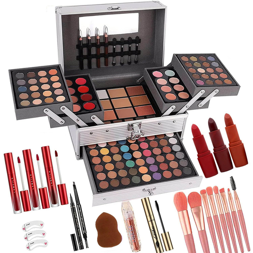 UNIFULL 132-color all-in-one kit contents showcasing diverse shades for versatile looks