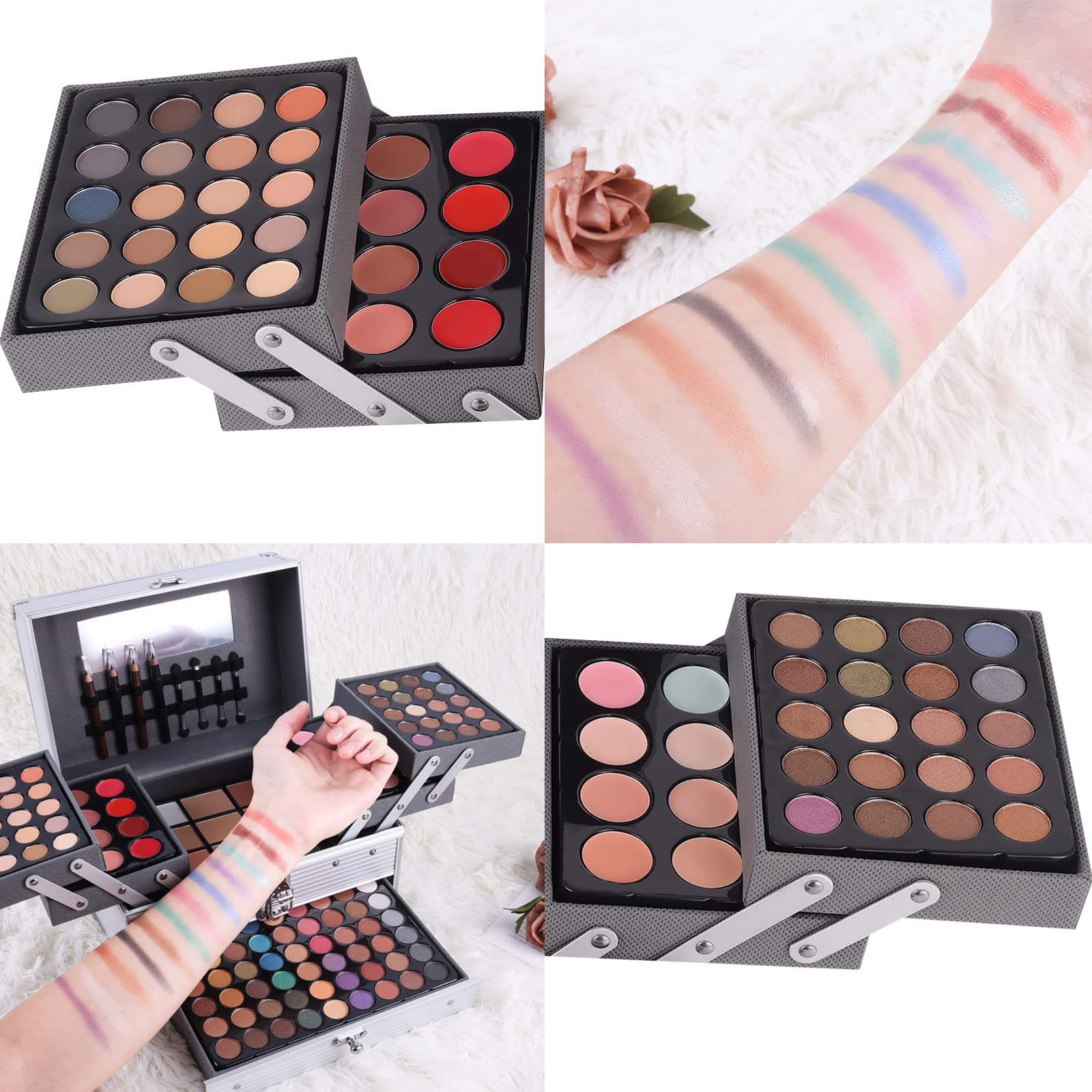 UNIFULL face palette open showing 94 eye shadows and color variety for creative looks