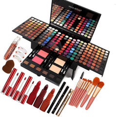 UNIFULL 190 Colors Pallet with retractable compartments for organized travel makeup