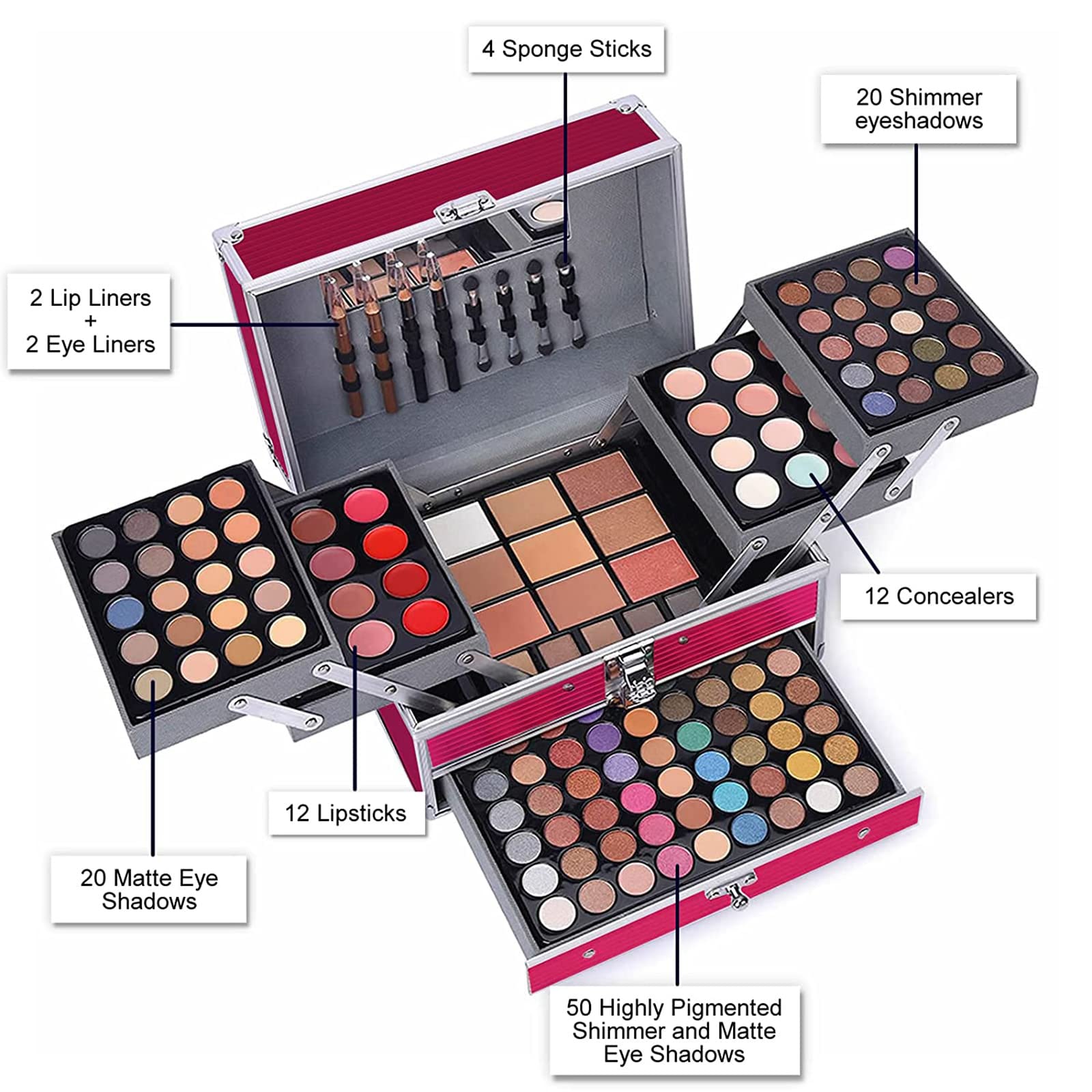 UNIFULL eyeshadow 132-color palette ready for creative eye looks.