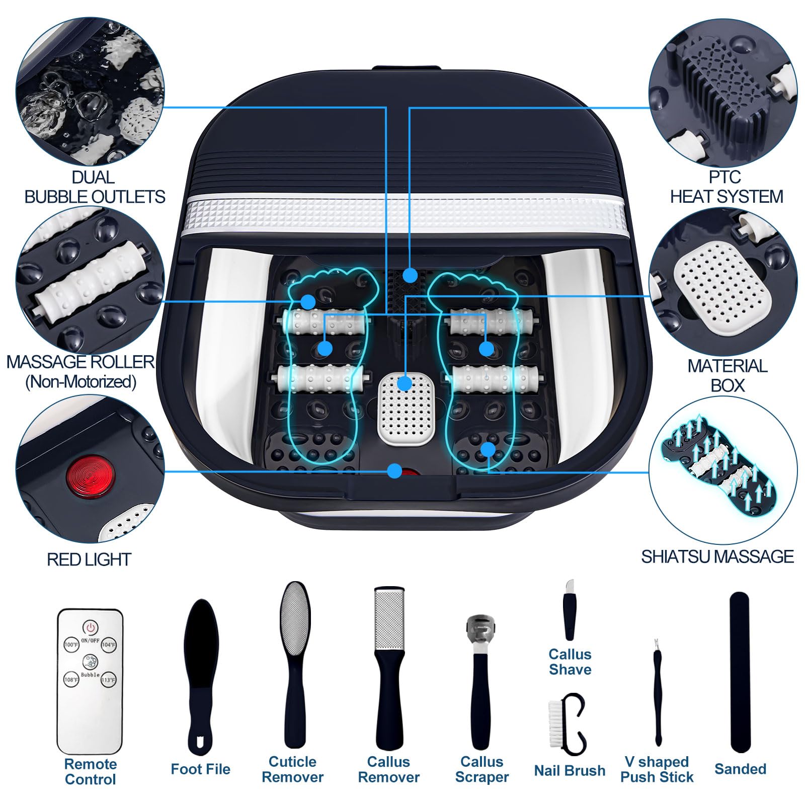 UNIFULL foot pedicure kit included for at home care
