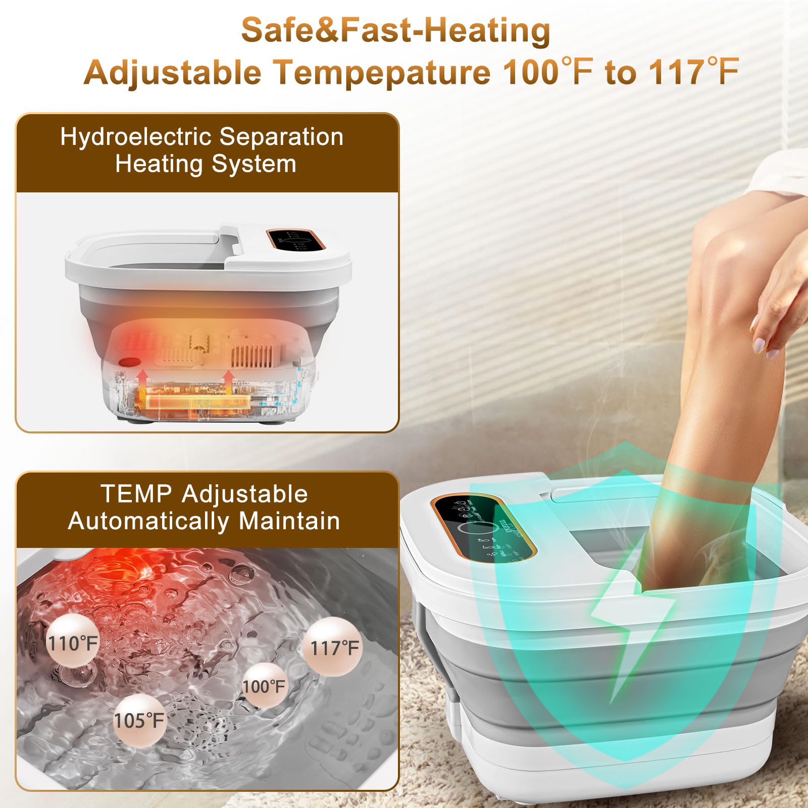 UNIFULL Foot Spa Massage Rollers provide soothing Shiatsu-like relief during a soak.