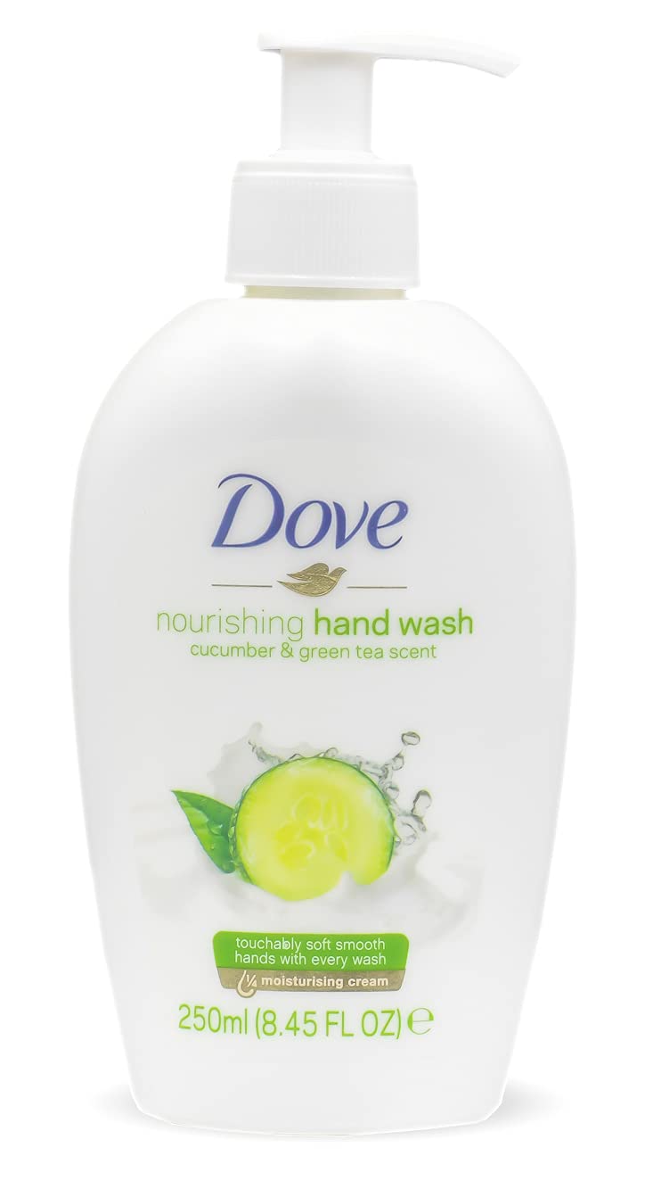 Dove Nourishing Hand Wash Cucumber Green Tea bottle with fresh cucumber aroma