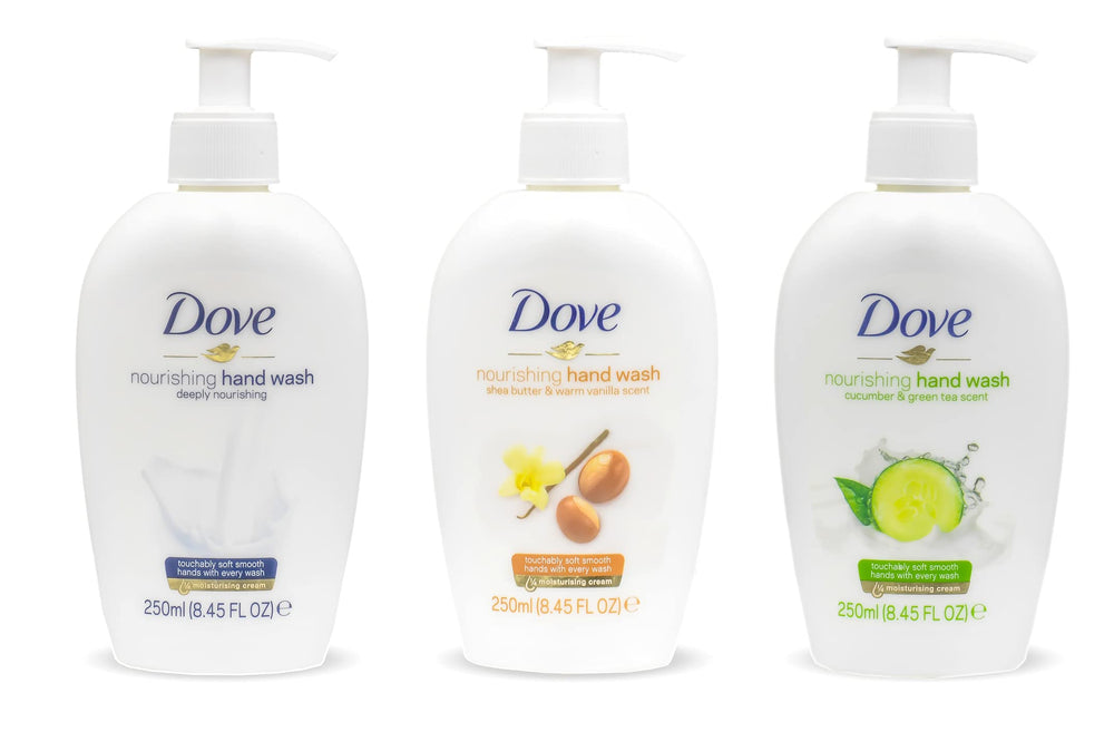 Dove Nourishing Hand Wash deeply nourishing bottle showing creamy cleanse