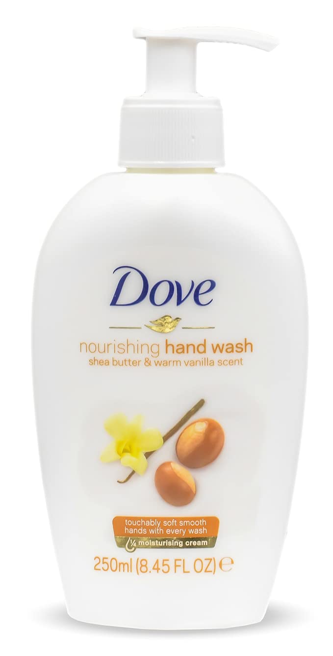 Dove Nourishing Hand Wash Shea Butter Warm Vanilla lather on hands