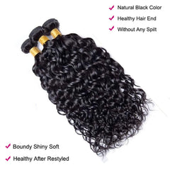 UNILO water wave bundles 14-inch natural black voluminous fullness and styling options