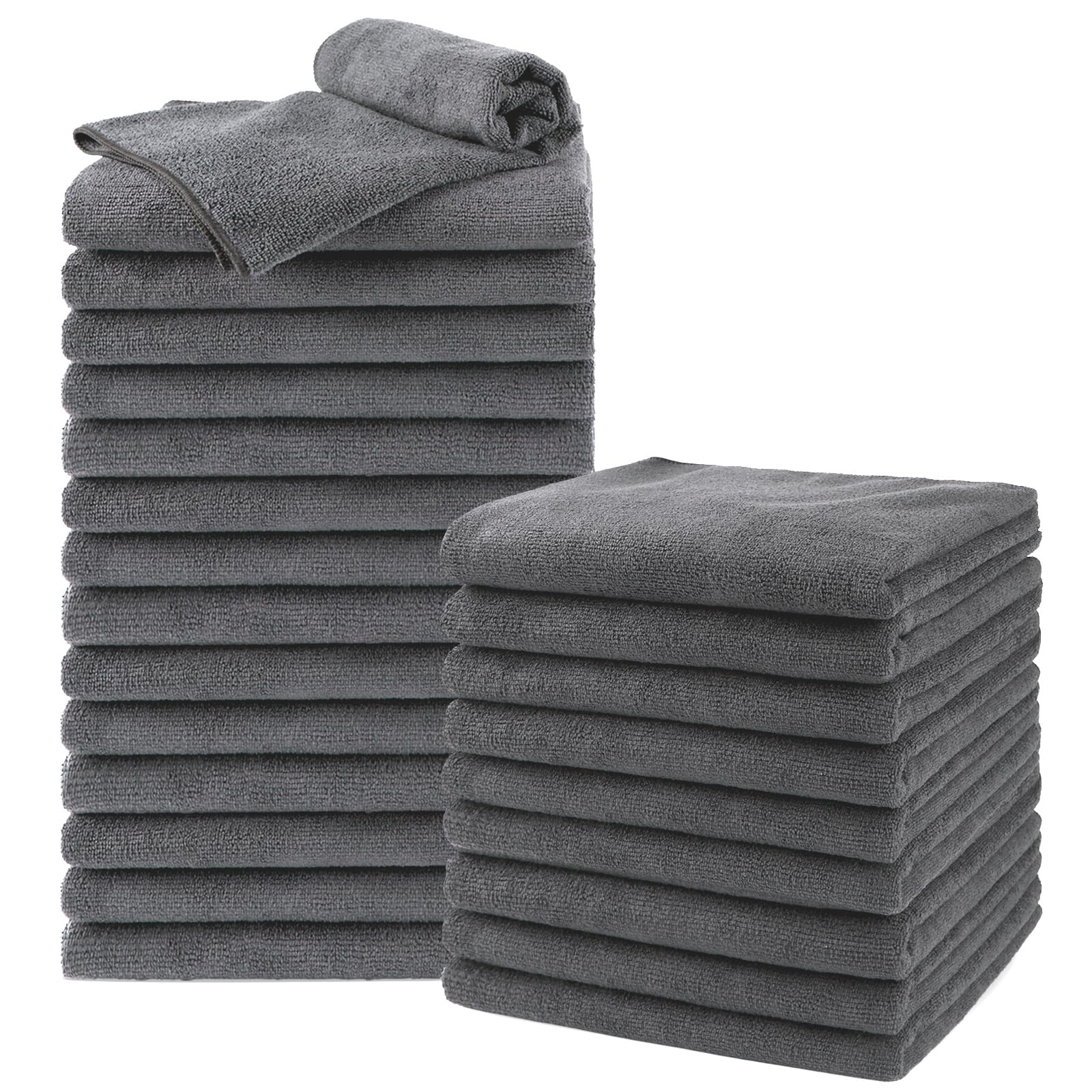 UNIMADE Salon Towels 24-pack grey packshot, quick drying for salons.