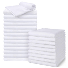 UNIMADE salon towels 24-pack tabletop display showcases premium microfiber for quick drying.