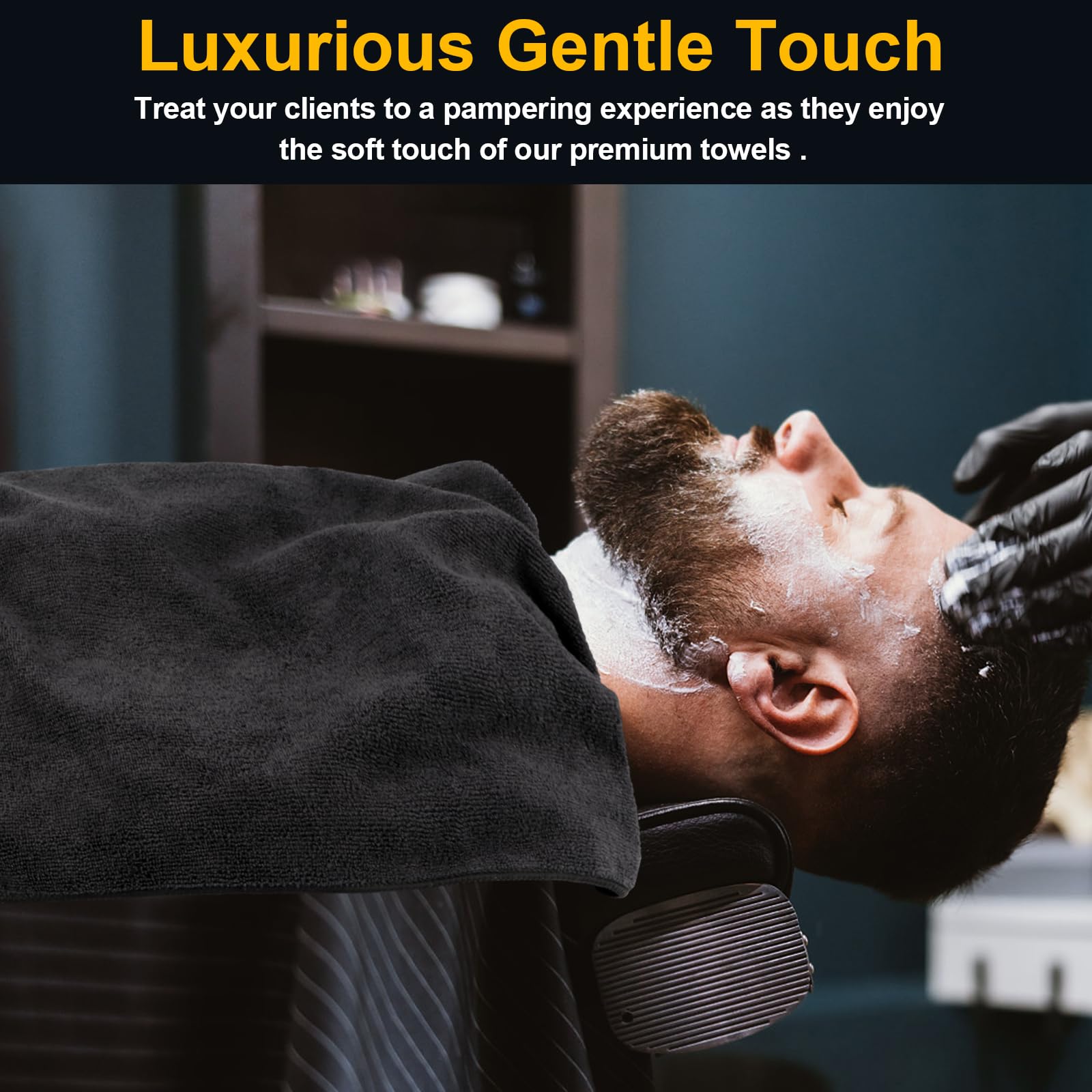 UNIMADE salon towels black color hides stains and maintains a professional look.
