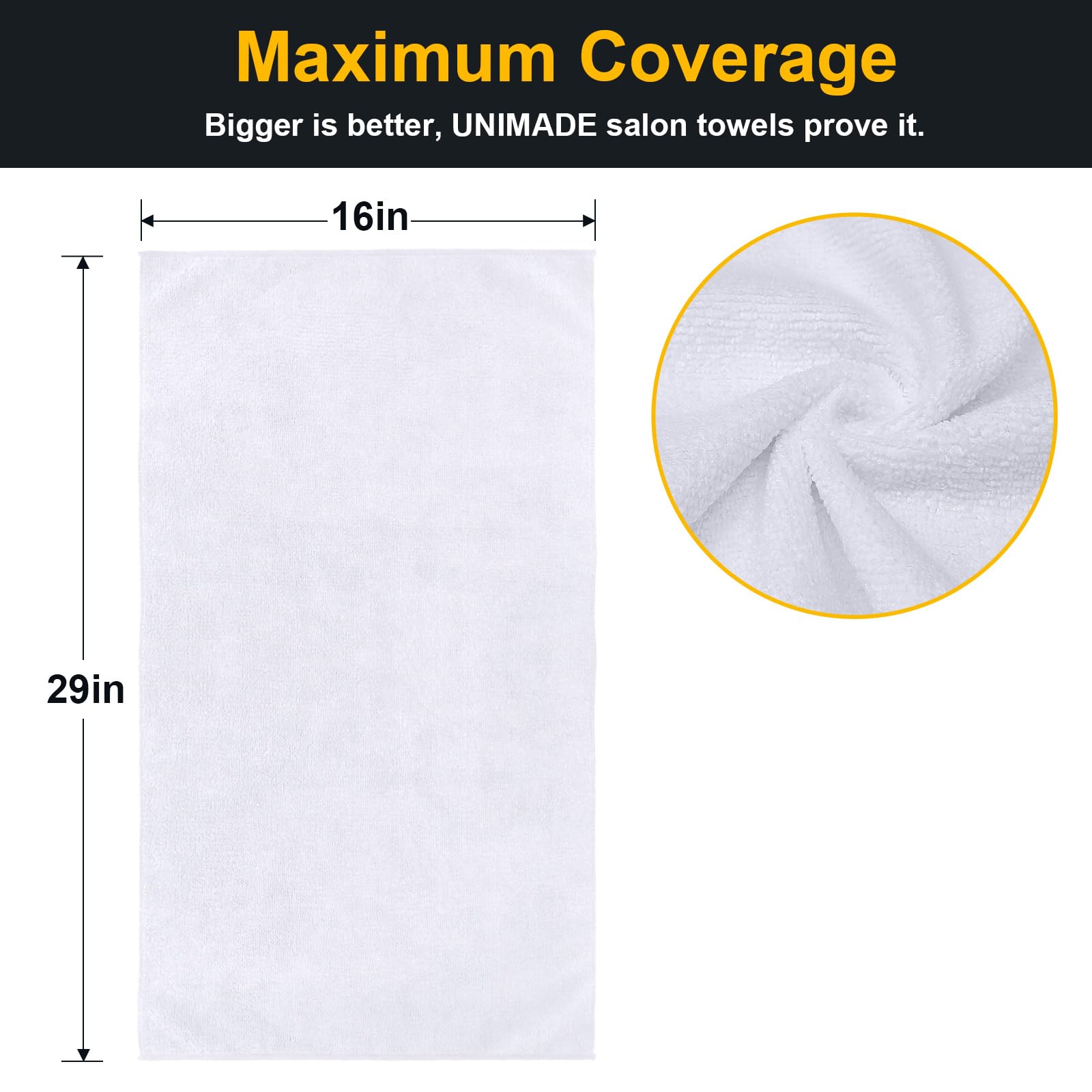 UNIMADE microfiber closeup highlights soft texture and high absorbency.