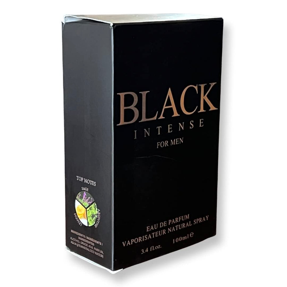 United Scents BLACK INTENSE gift box image highlights premium gifting appeal.