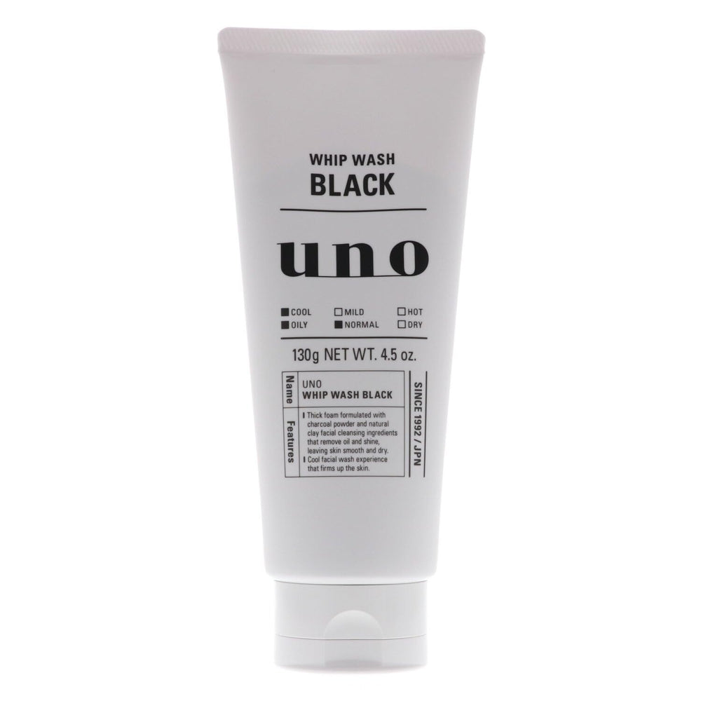 UNO WHIP WASH Black cleanser bottle pour with refreshing foam for oil control