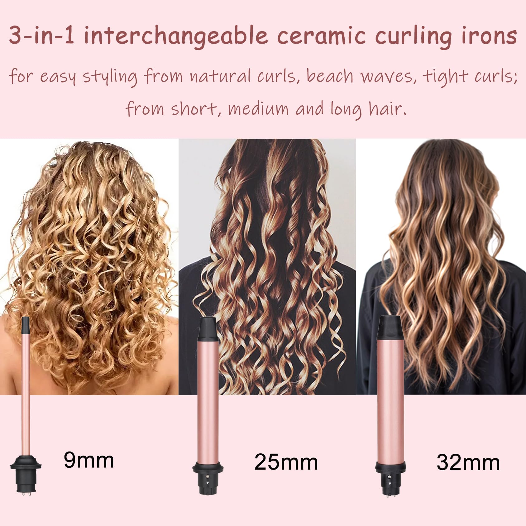 UNOBEY 3-in-1 small-barrel 0.35in close-up enabling precise tight curls