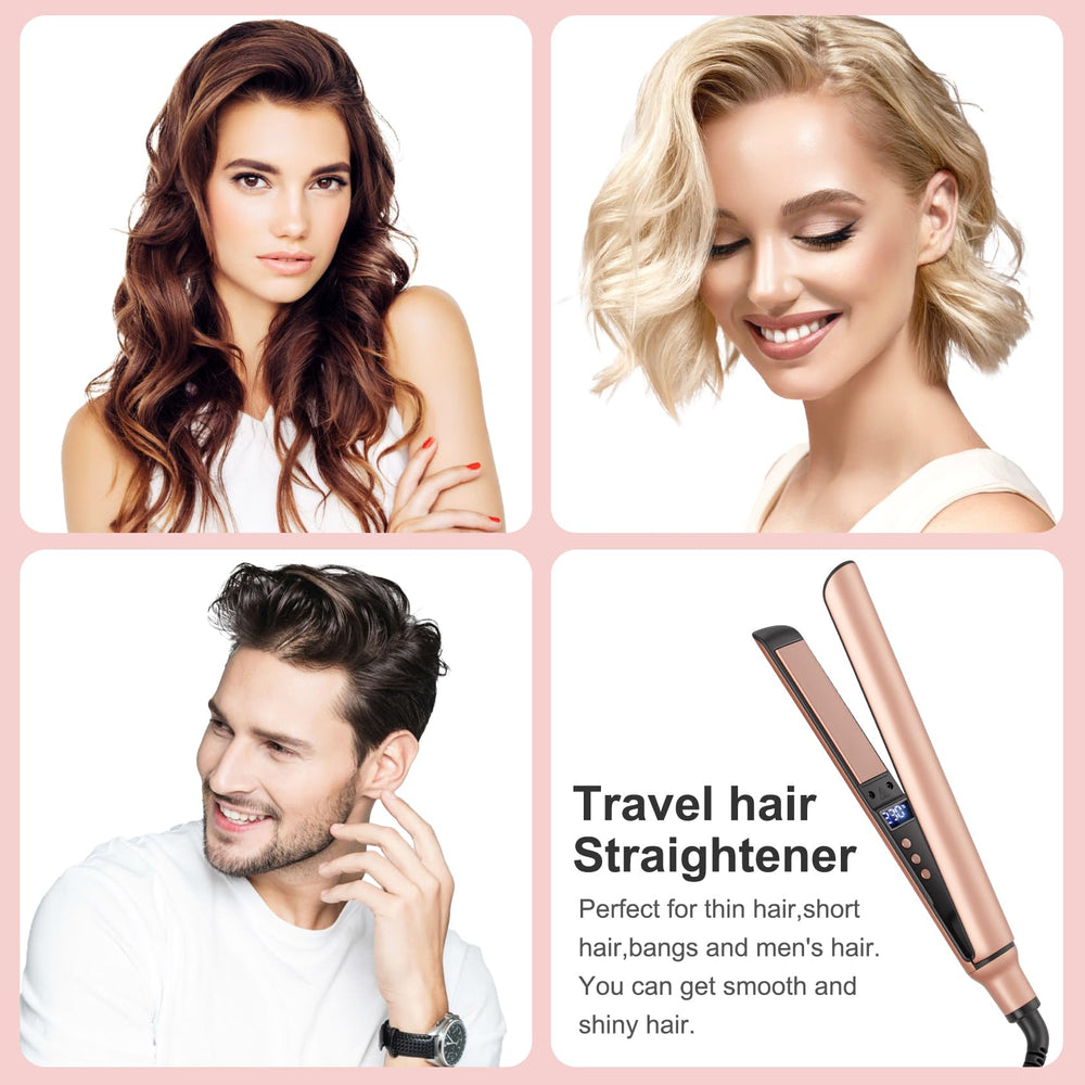 UNOBEY Mini Flat Iron ceramic 3D plates close-up for smooth results.