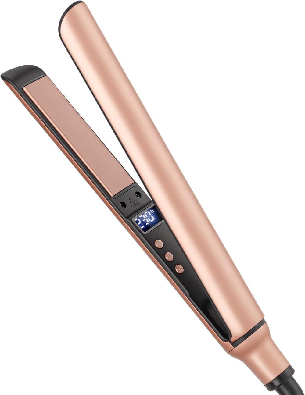 UNOBEY Mini Flat Iron in use delivering sleek straight and soft curls.