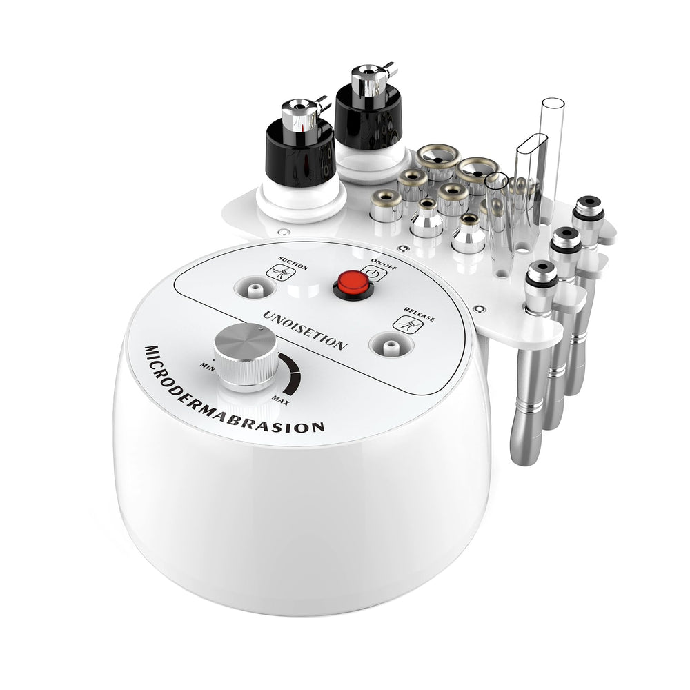UNOISETION Diamond Microdermabrasion Machine front view shows compact design and professional potential