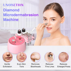 UNOISETION diamond tip focus on nose for blackhead reduction and refined pores.