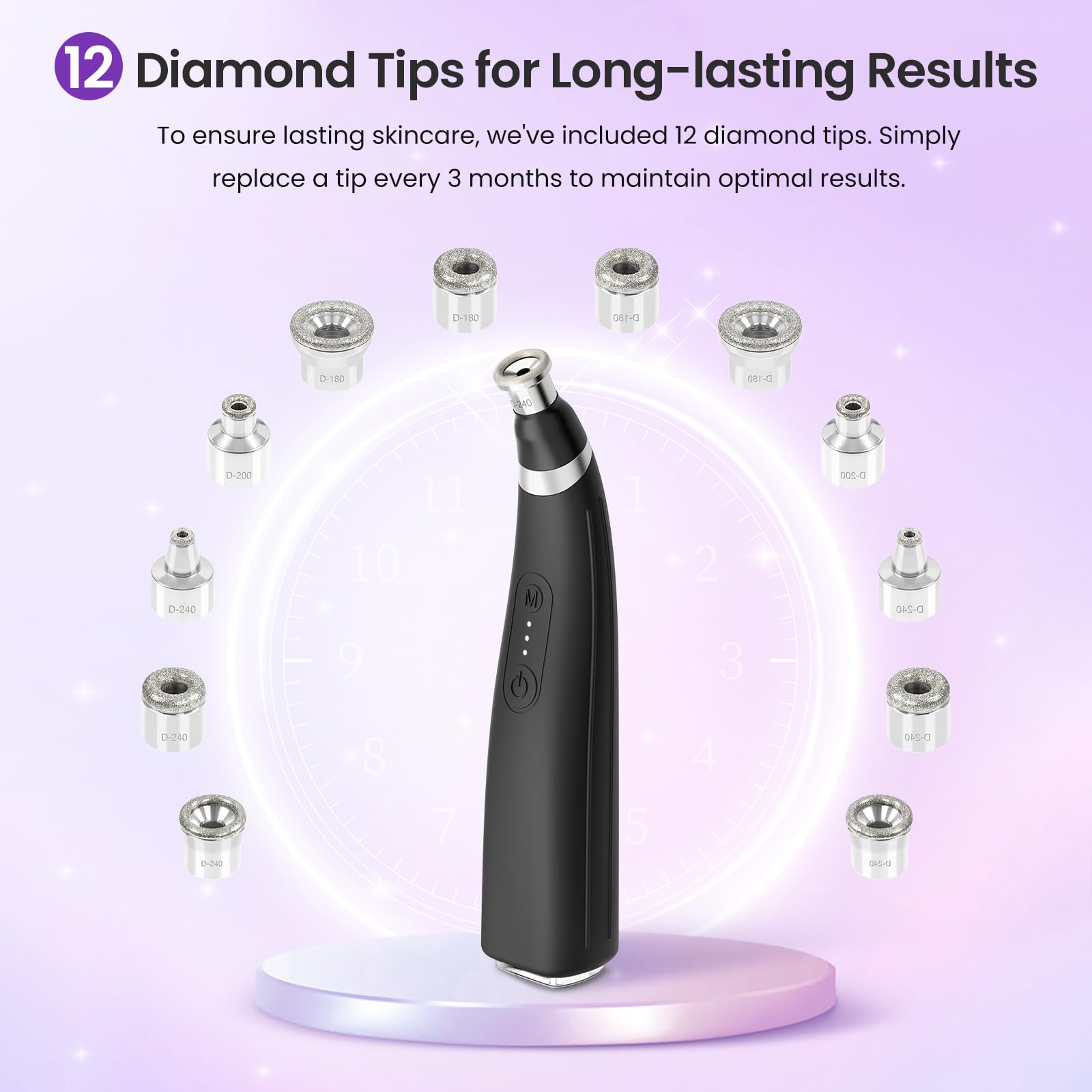 UNOISETION sleek black design suited for discreet skincare routines.