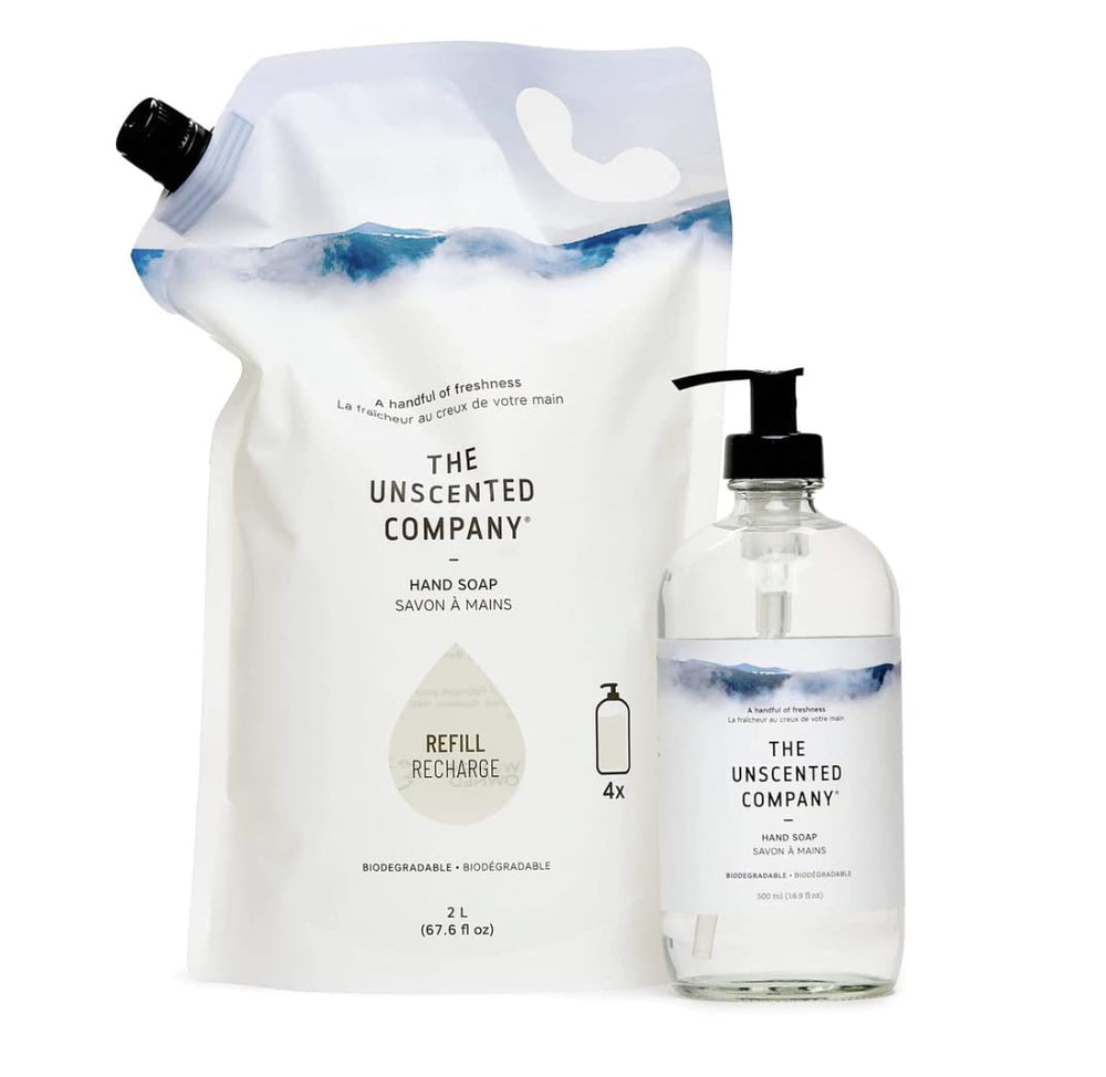 The Unscented Company hand soap refill is ideal for family handwashing routines.