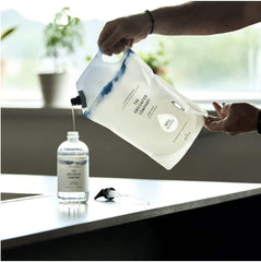 The Unscented Company hand soap refill emphasizes packaging plastic reduction and sustainability.
