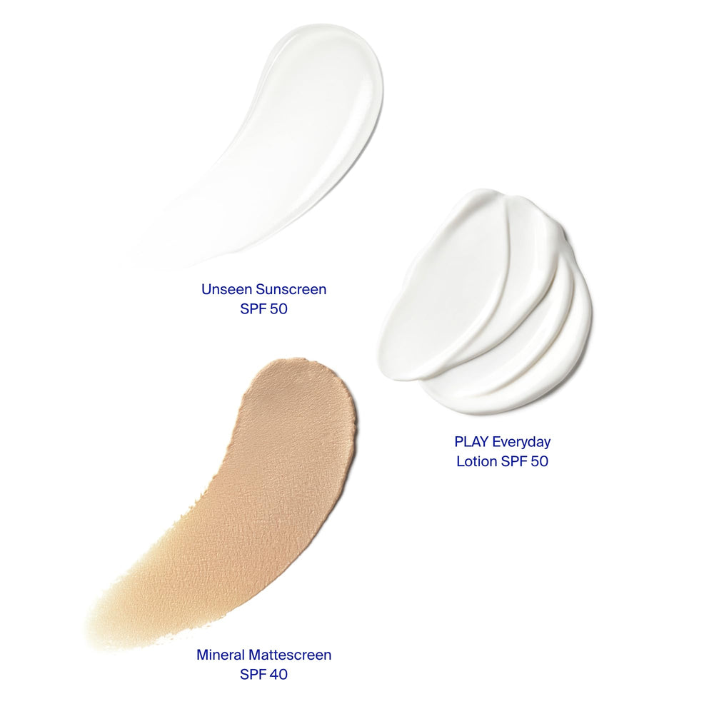 Supergoop! Unseen Sunscreen SPF 40 natural finish for makeup-free days.