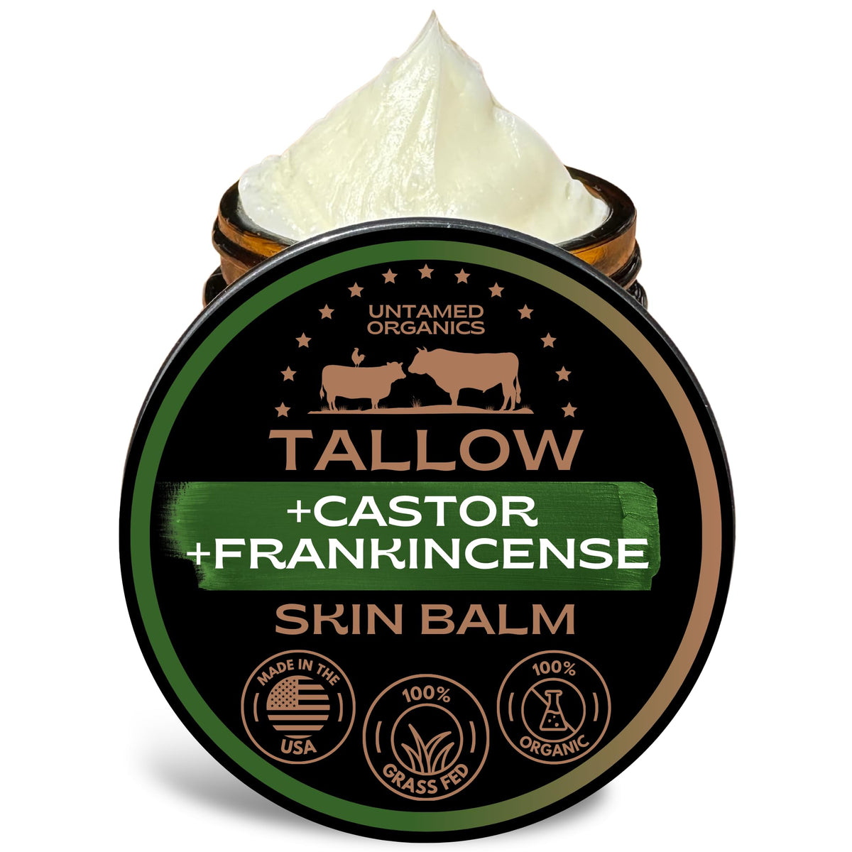 Untamed Organics face balm texture close-up for hydrating sensitive skin.