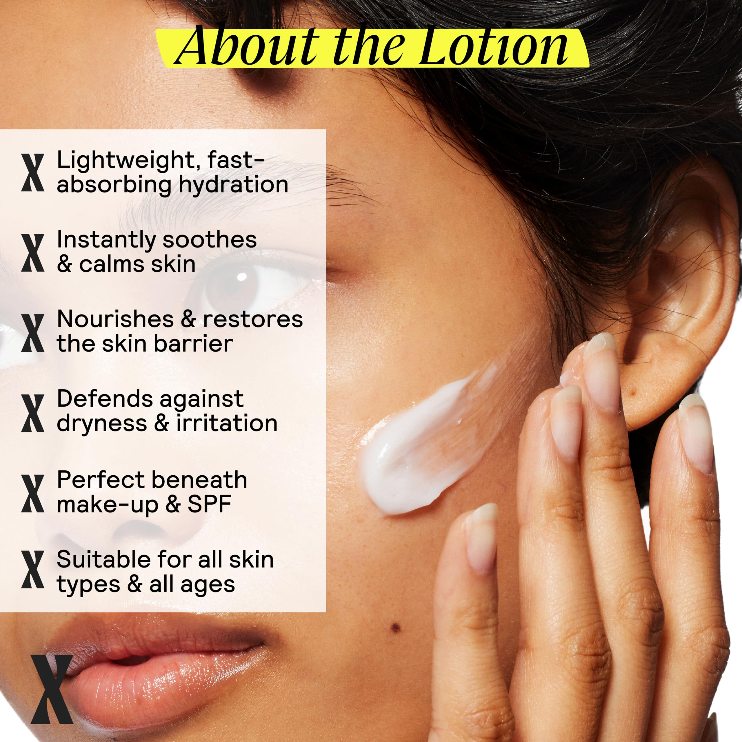Untoxicated Moisturizing Lotion hand application shows fast-absorbing formula for daily moisturization.