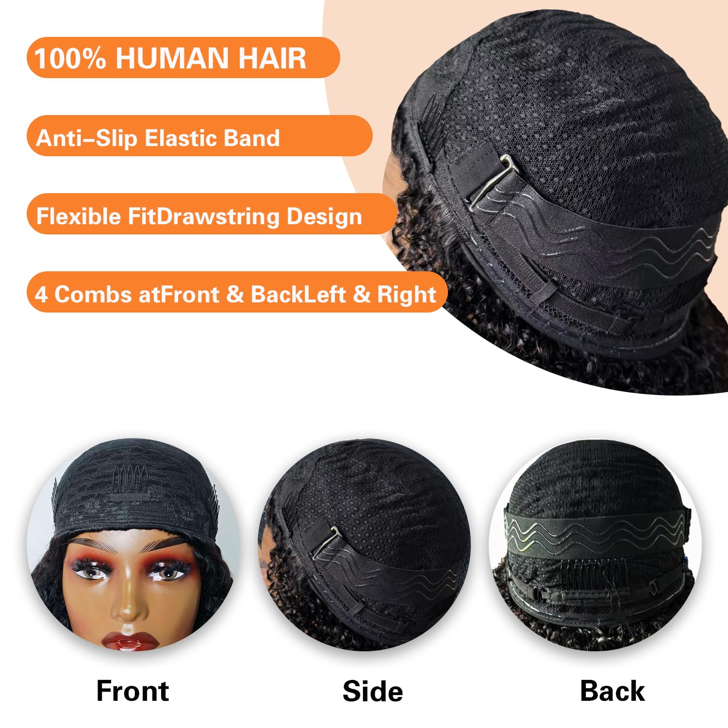 Unvizossa half wig 18inch length offers versatile styling options.