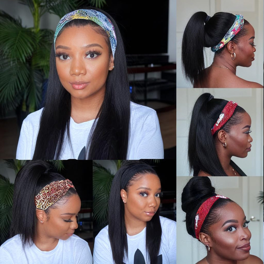 Unvizossa headband wig headband detail emphasizes breathable, glue-free convenience