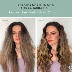 Unwash bottle with pump demonstrates gentle cleansing and conditioning in one step.