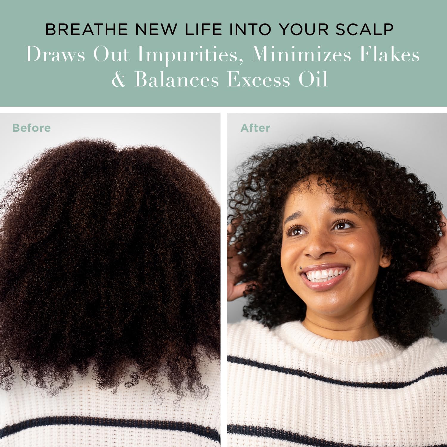 Unwash Charcoal Detox Scrub applying to scalp demonstrates exfoliation and buildup removal.