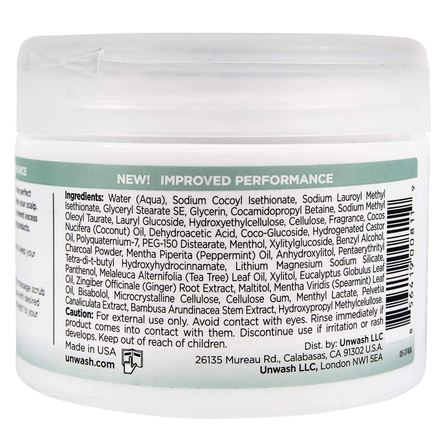Unwash Charcoal Detox Scrub charcoal powder detail supports flake reduction.