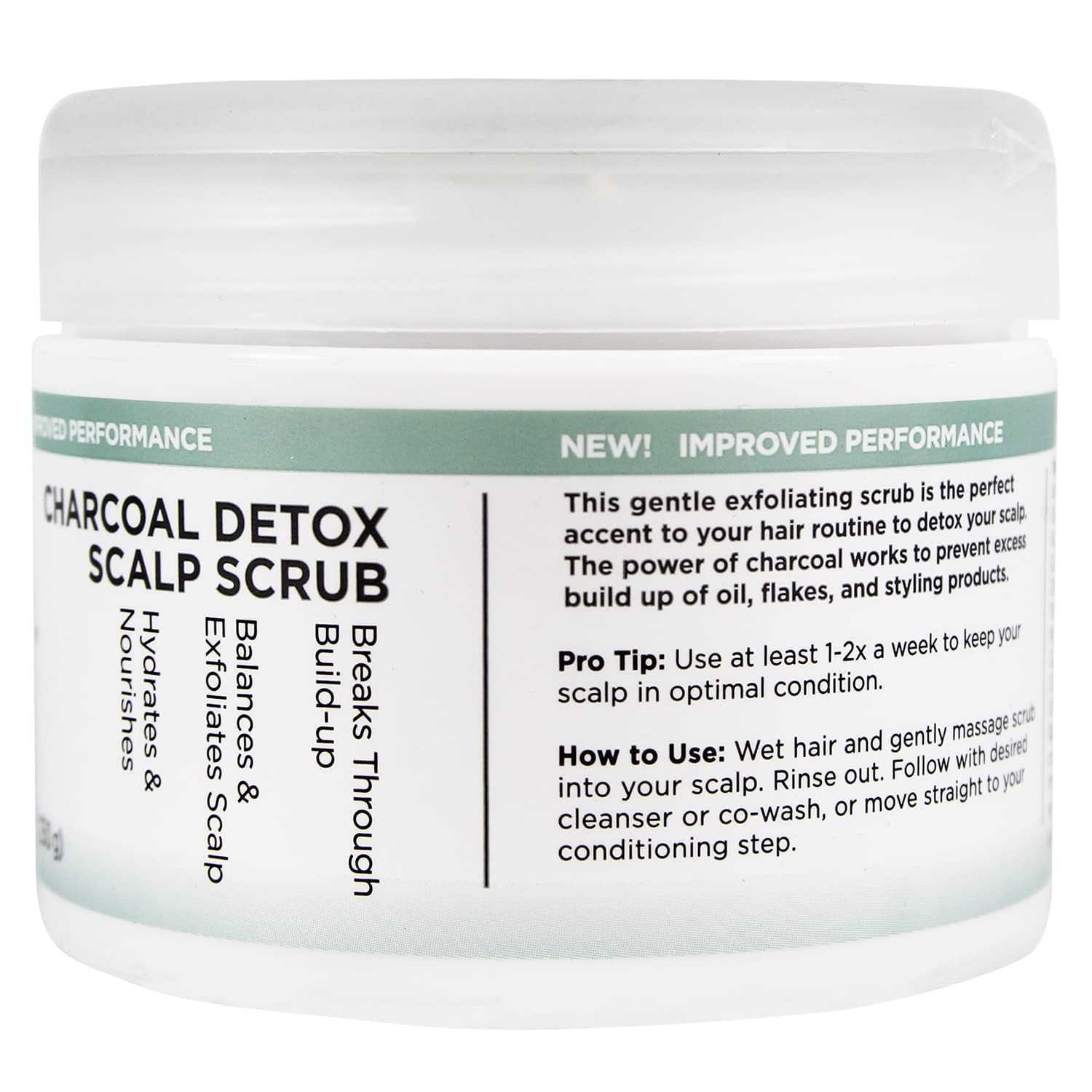 Unwash Charcoal Detox Scrub rinse-off shows a clarified scalp environment.