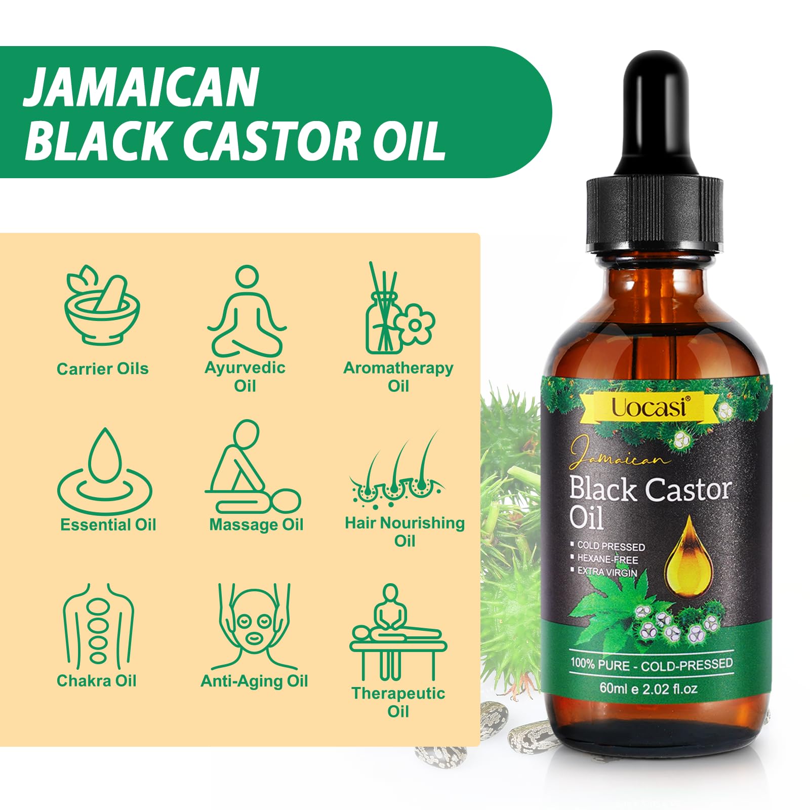 Uocasi body massage oil application for skin nourishment.