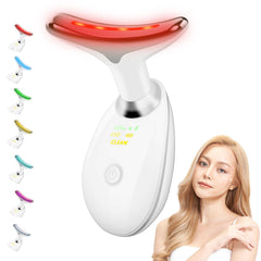 Uonkeus face-neck massager front view shows ergonomic handheld design for easy at-home facial therapy.