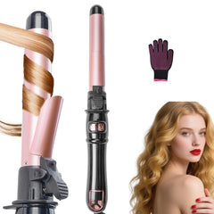 UOTJCNR 1.1-inch automatic curling wand close-up of curling barrel for quick beachy curls