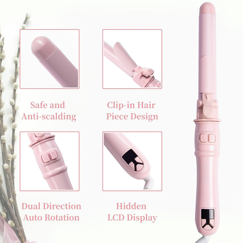 UOTJCNR curling wand quickly heats to 428°F for fast, efficient styling.
