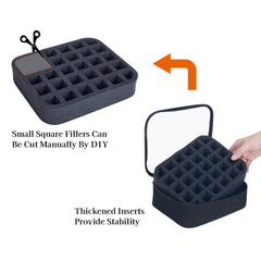 UOZL removable foam plugs demonstrate customizable bottle spacing for secure storage