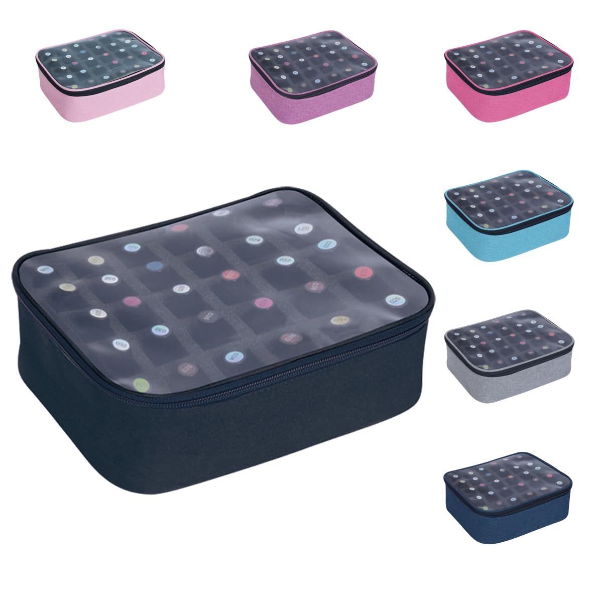 UOZL small clear nail-polish organizer with transparent lid for quick bottle visibility