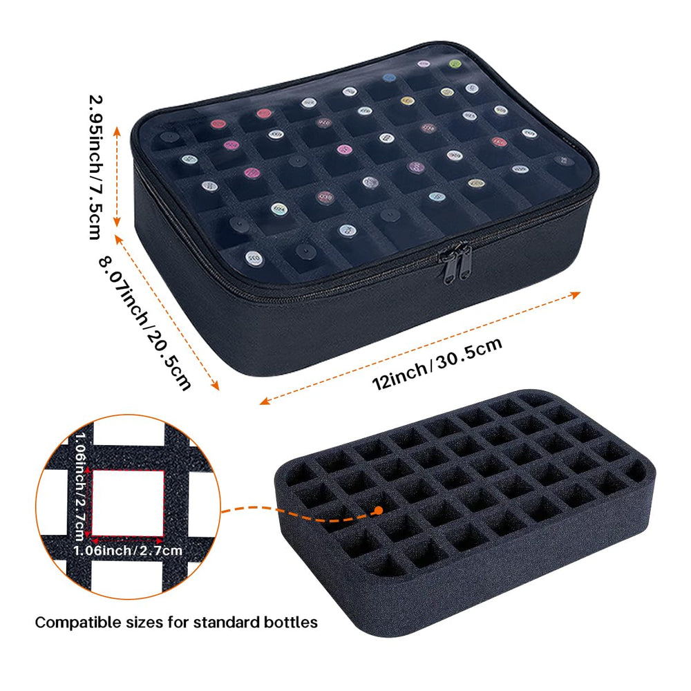UOZL small clear nail polish organizer open lid shows versatile storage and easy labeling.