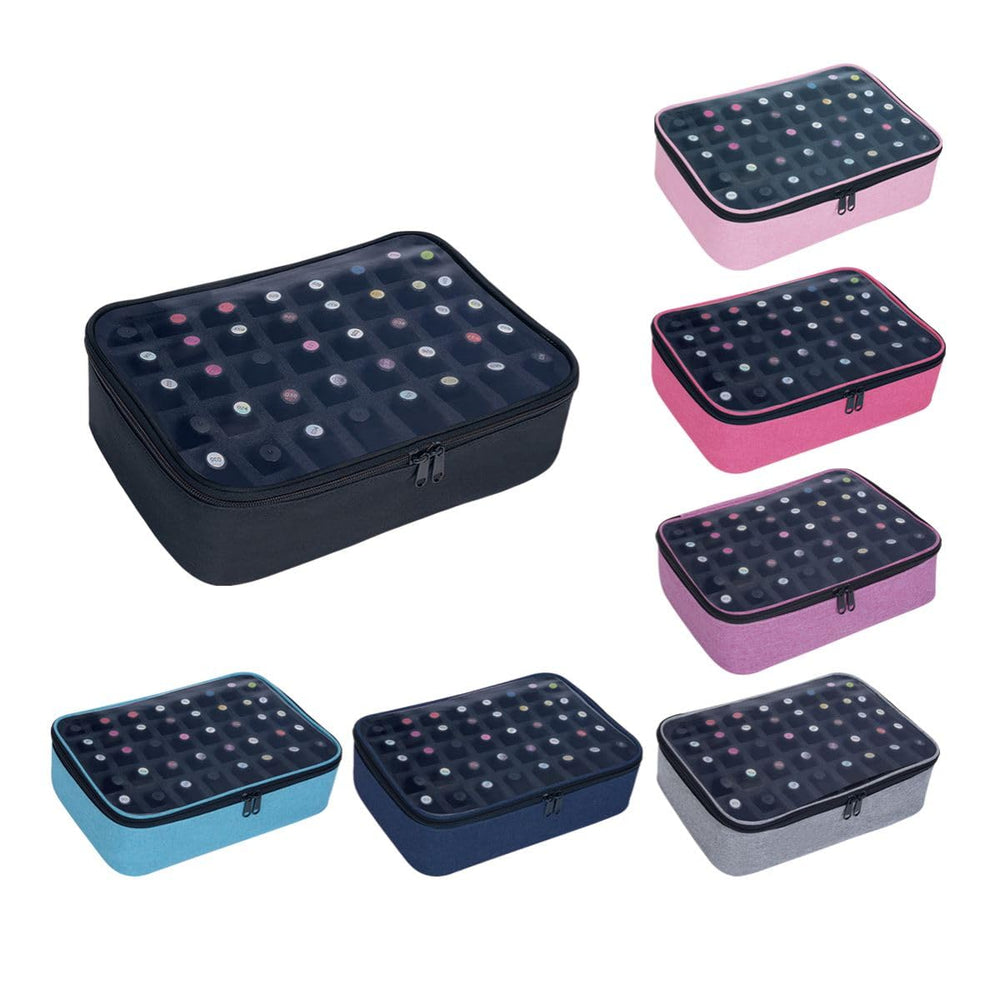 UOZL small clear nail polish organizer travel-use friendly for on-the-go touchups.
