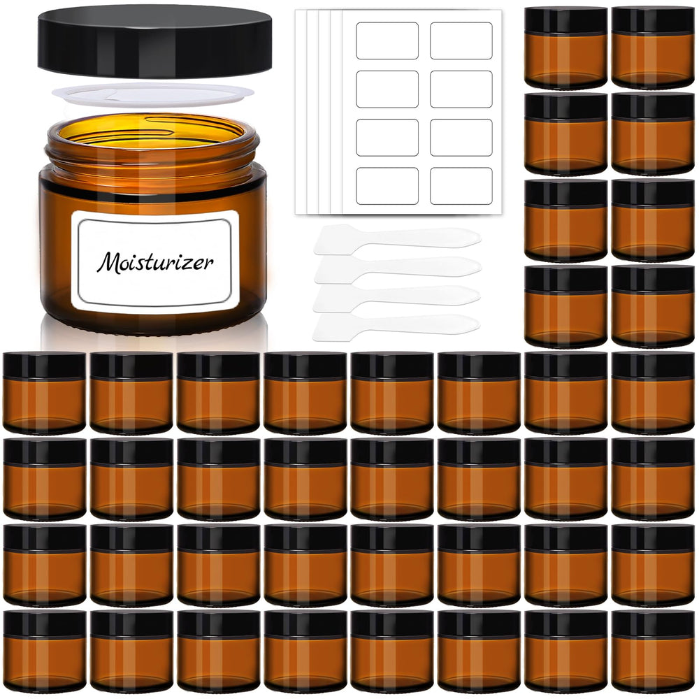 UPBUD 2oz amber glass jar with UV protection for light-sensitive serums.