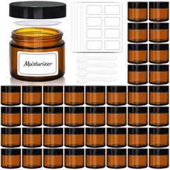 UPBUD 2oz amber glass jar with UV protection for light-sensitive serums.