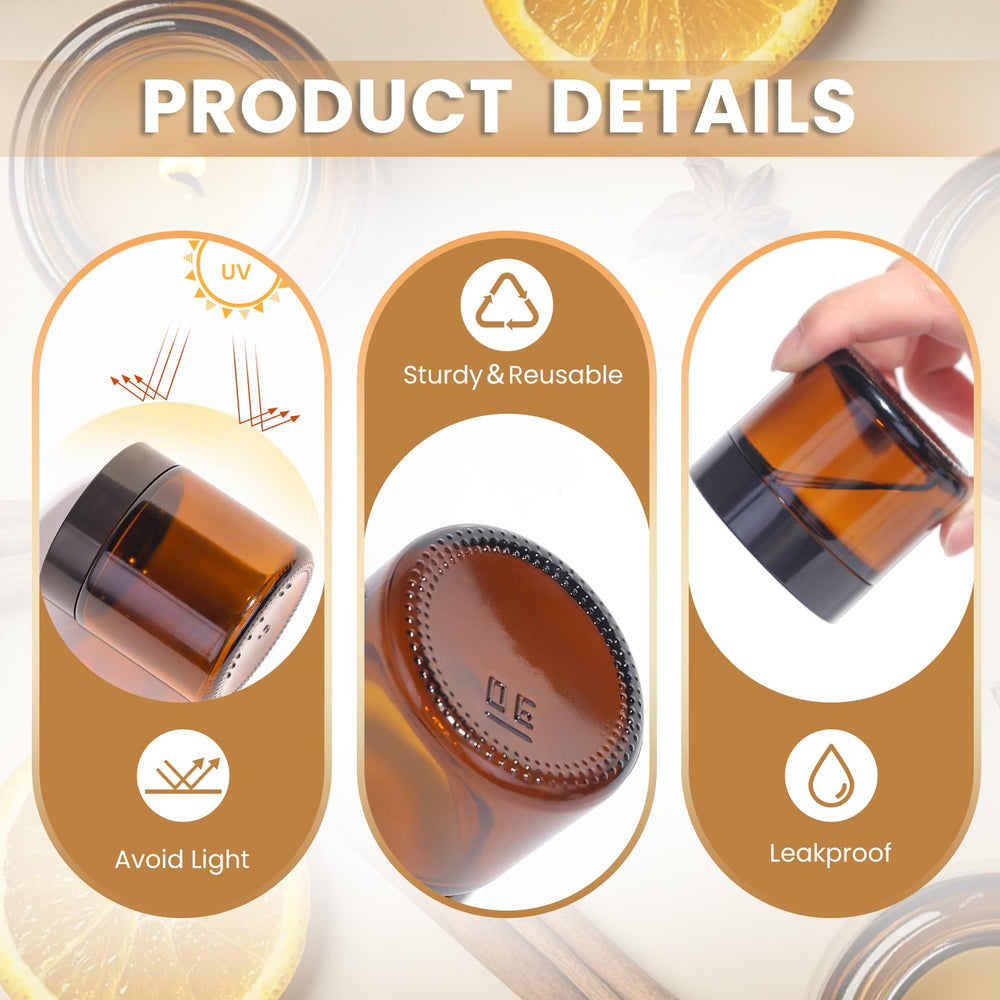 UPBUD amber jar with label-ready surface simplifies branding and organization
