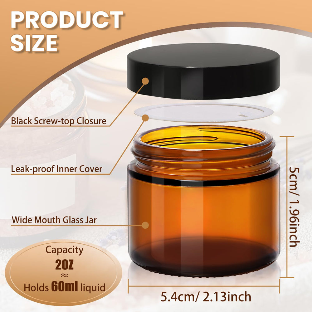 UPBUD amber jar seal prevents leaks, ideal for lotions and scrubs on the go