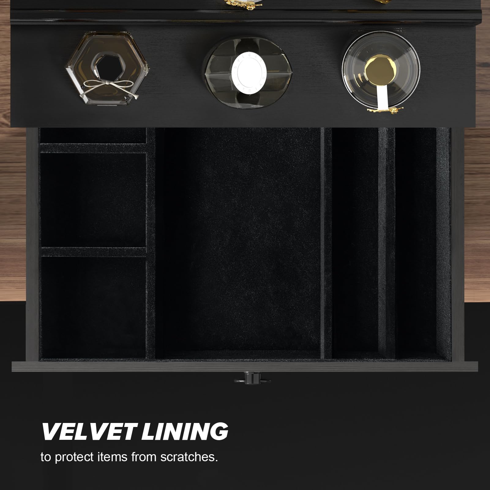 Upcessory 5-tier laddered rack keeps fragrances organized.
