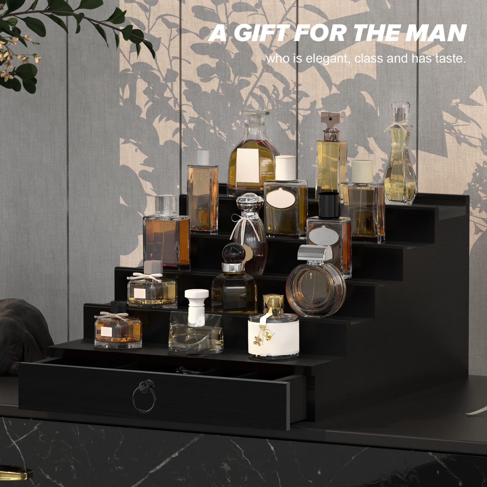 Upcessory monochrome elegant display adds subtle home style.