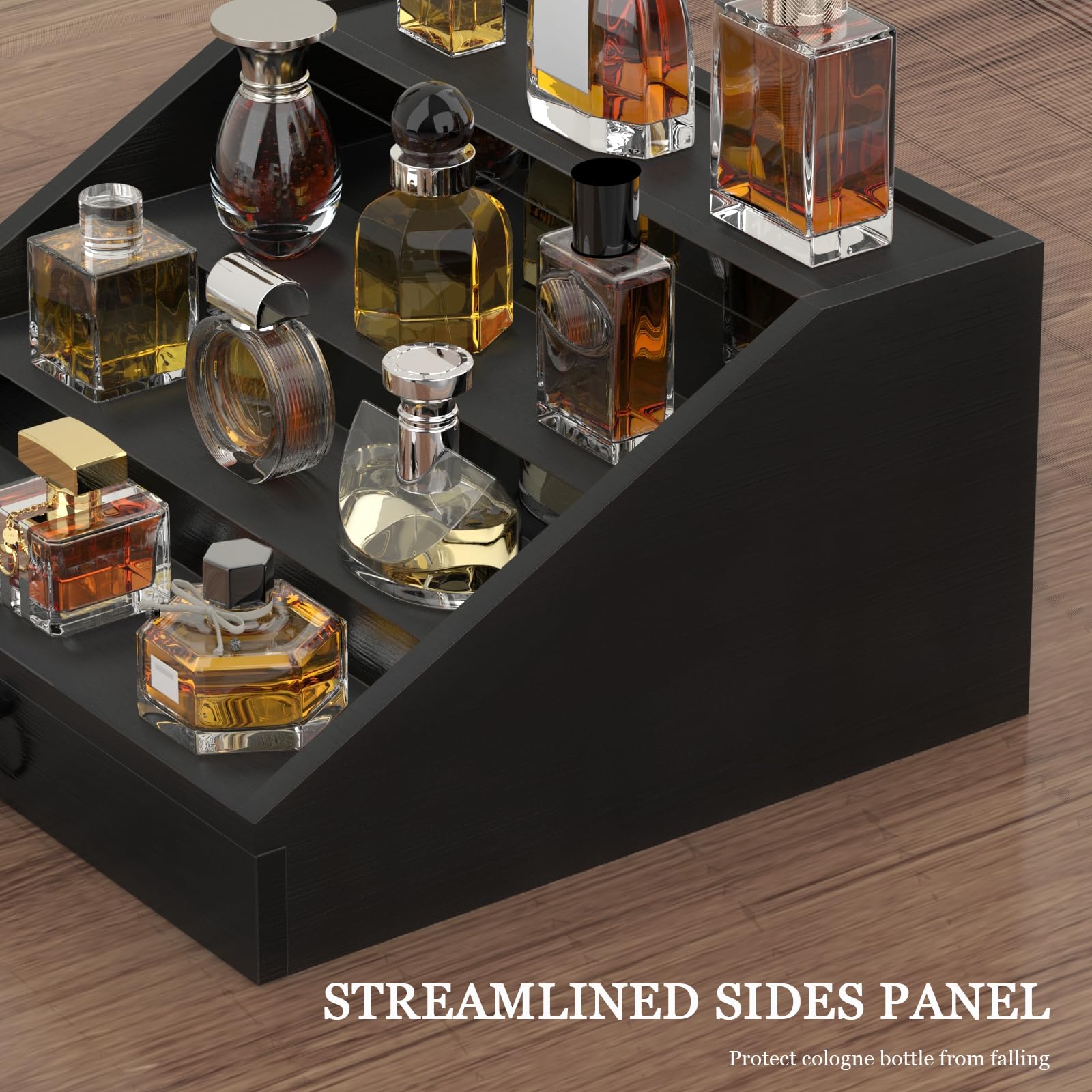 upcessory modern-looking wood stand in classy black finish for a stylish gift