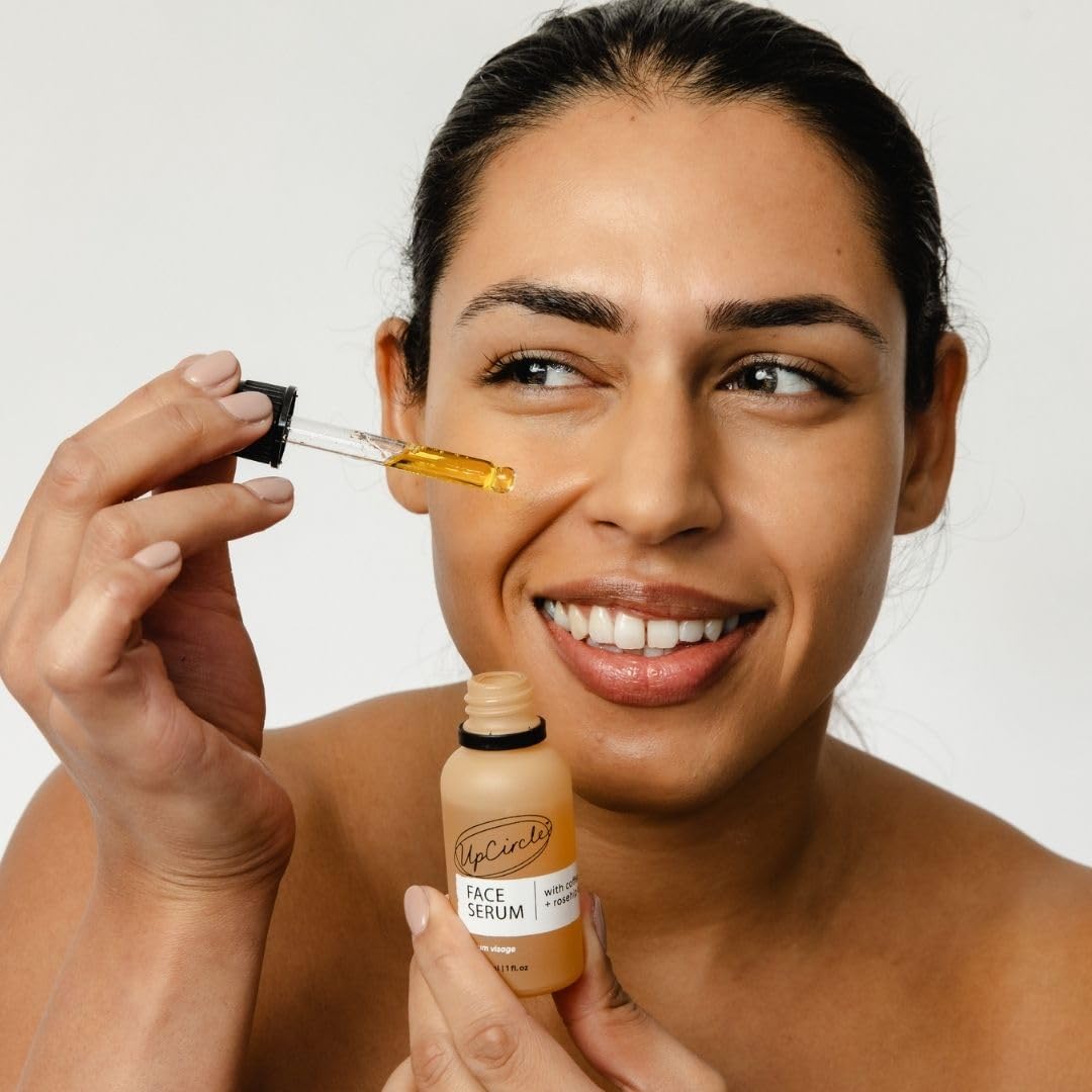 UpCircle natural organic hydrating face oil bottle with recyclable packaging